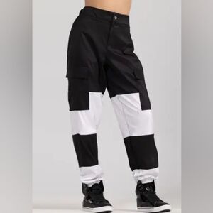 Weissman Girls Black and White Cargo Pants